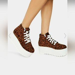 Dolls kill x lemon drop leopard platforms